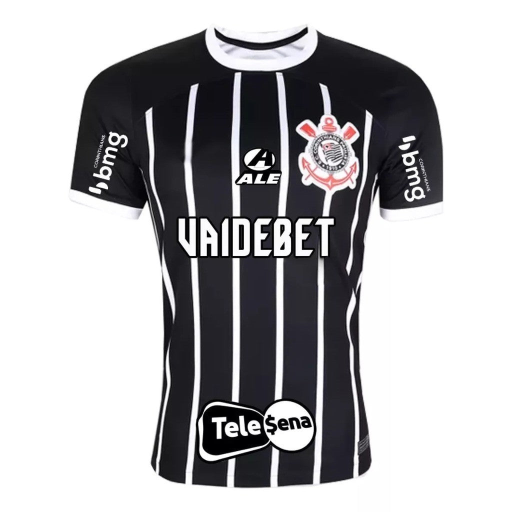 Camisa do Corinthians VAIDEBET 24/25 Preta listrada