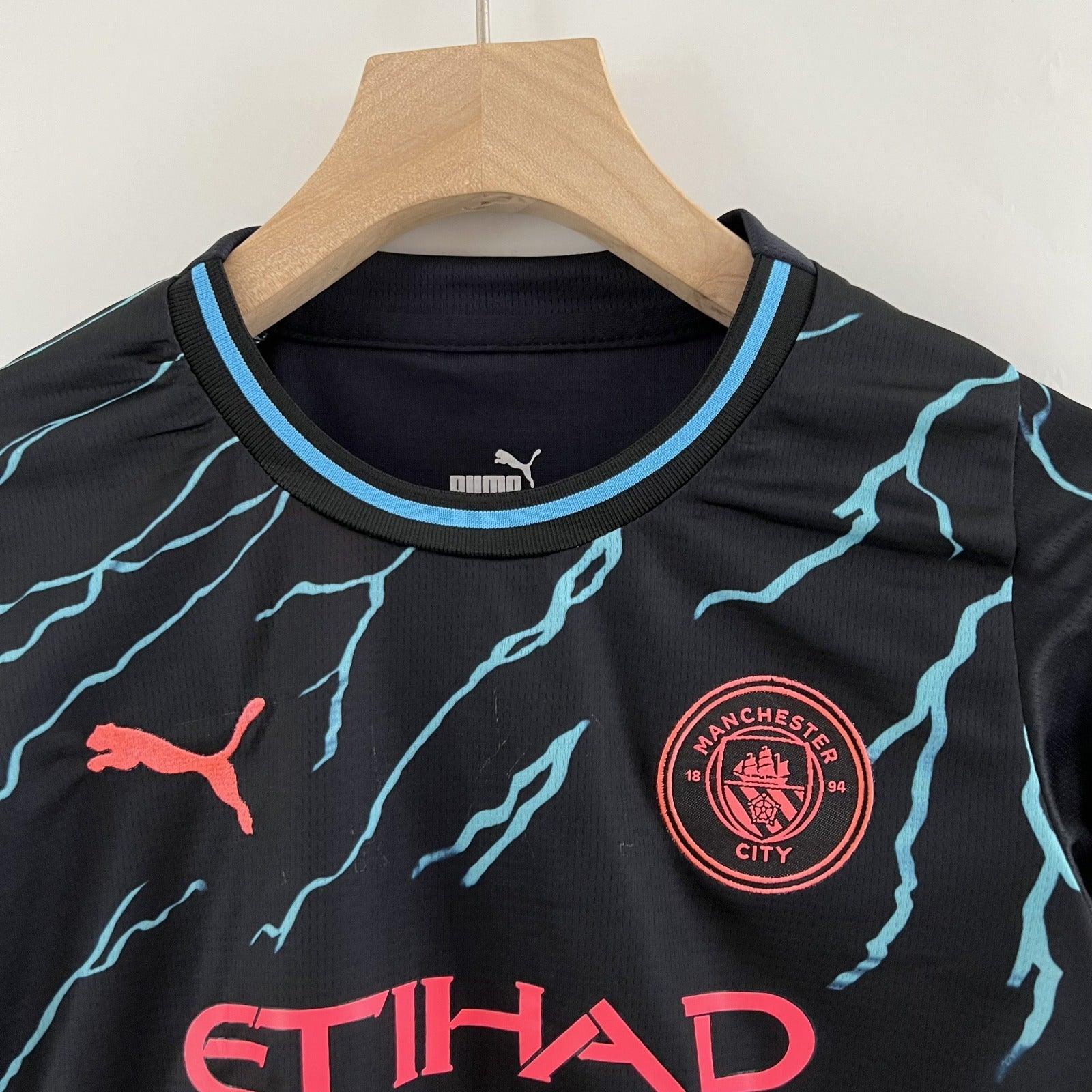 Kit Infantil Manchester City II 23/24 Puma - Preto