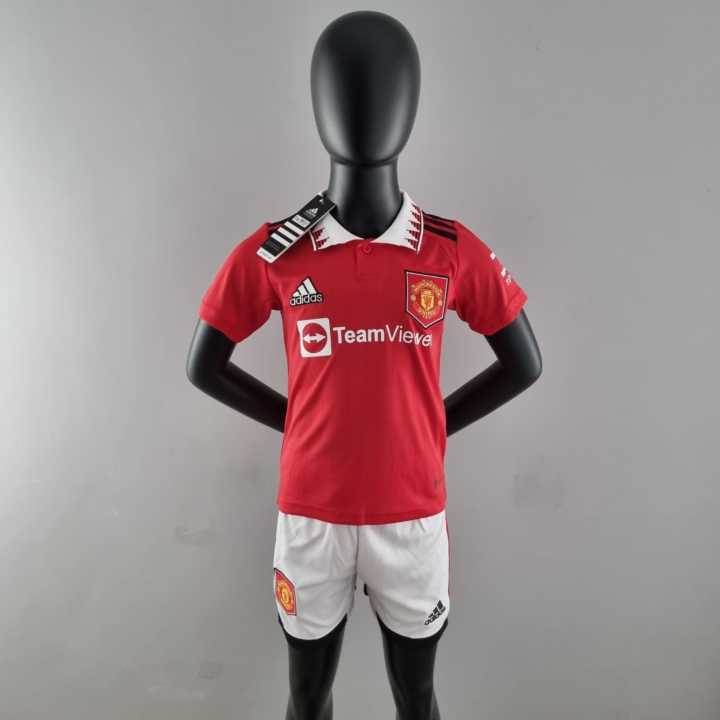 Kit Infantil Manchester United 22/23 Adidas - Vermelho